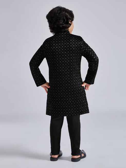 Boy's' Black Sherwani Set